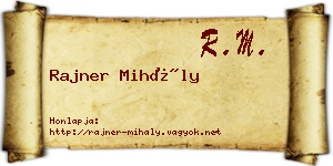 Rajner Mihály névjegykártya